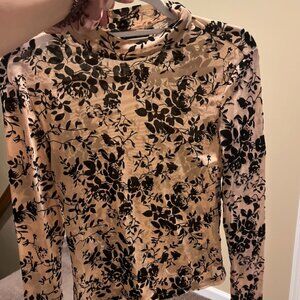 sheer floral shirt